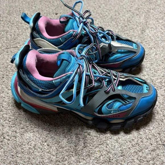 Balenciaga Blue and Pink Men's Sneakers - Picture 3 of 7